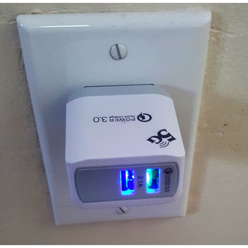 Dual LED Port Wall Charger QC 3.0 Quick Charge for iPhone,  Samsung